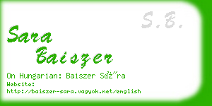 sara baiszer business card